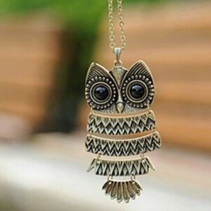 Owl Crystal Necklace Pendant Chain jewelry